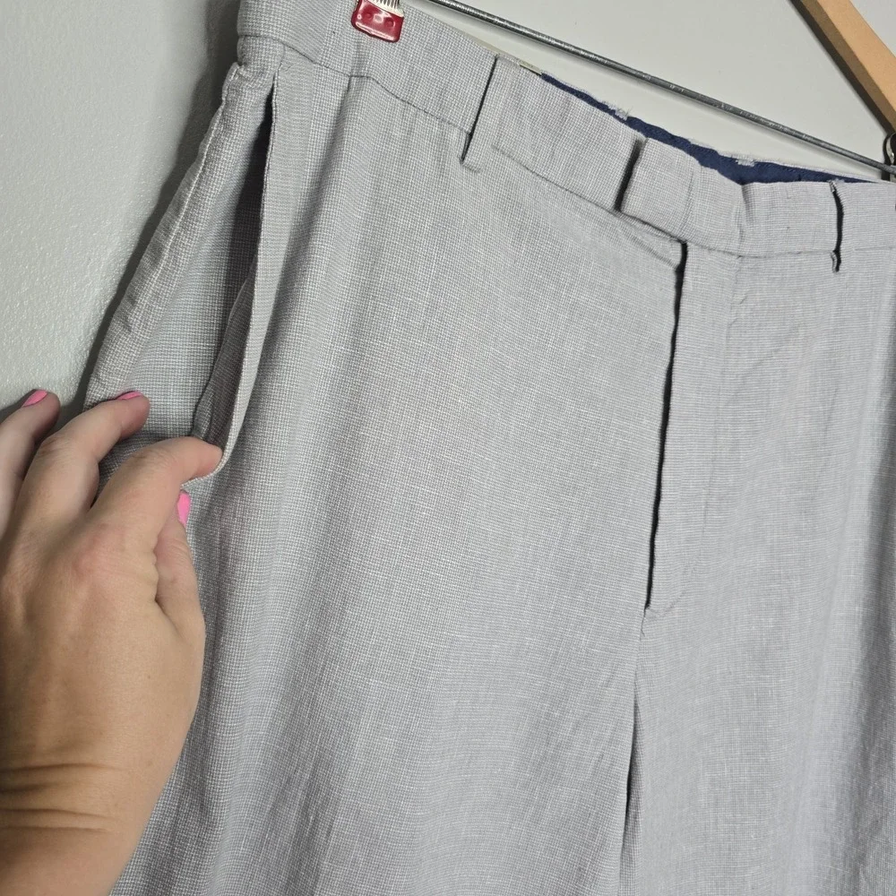 Banana Republic Mens Linen Blend Standard Fit Pants Blue 36x32 NEW $89.99